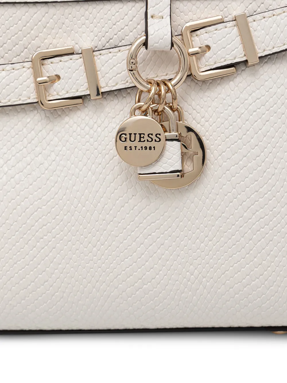 GUESS USA Shopper met gespdetail en logobedel Beige