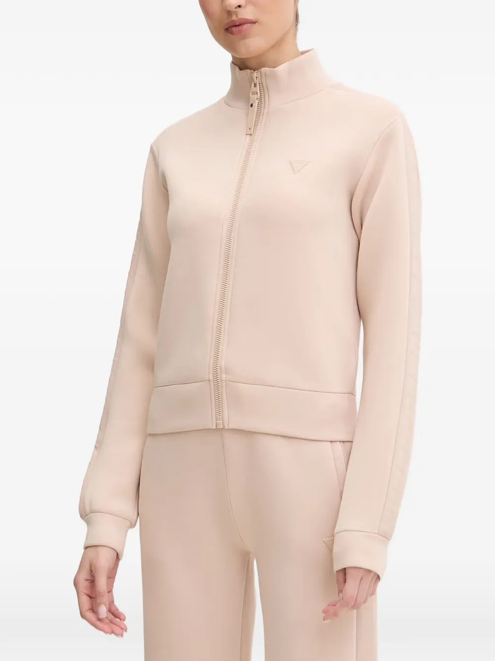 GUESS USA logo-embossed zip-up sweater - Toni neutri