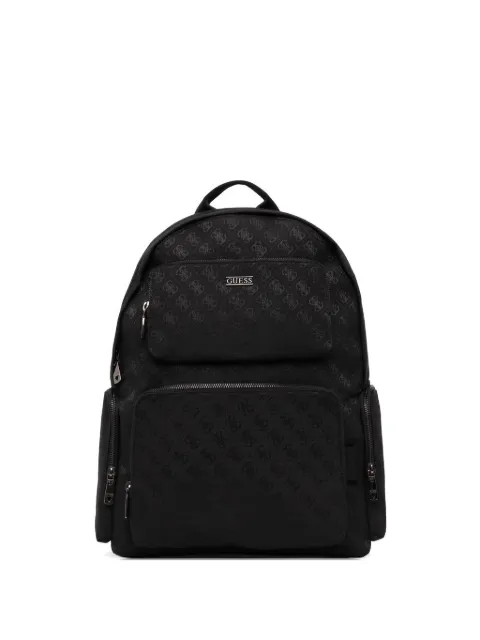 GUESS USA Boston monogram-pattern logo-plaque backpack
