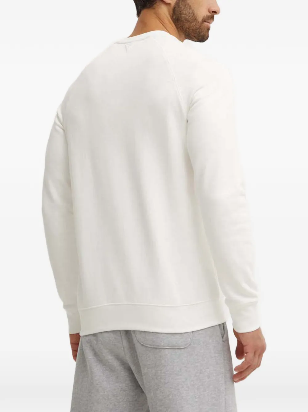 GUESS USA Sweater met logo-reliëf en raglan mouwen Wit