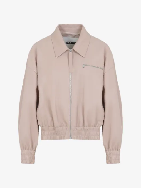 Jil Sander leather bomber jacket
