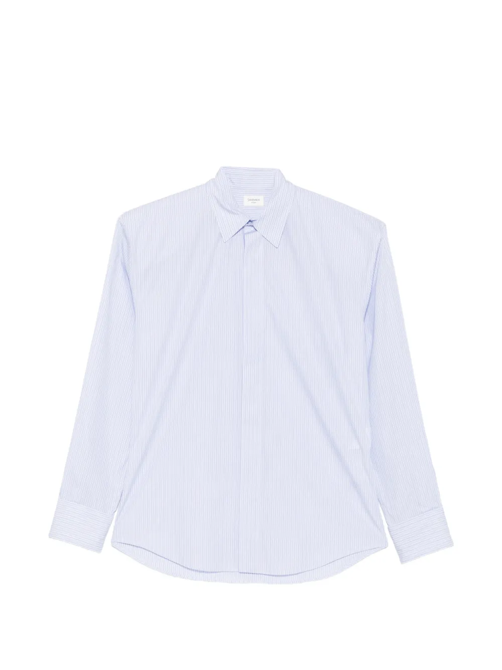 Saint Laurent vertical-stripe long-sleeve shirt - White