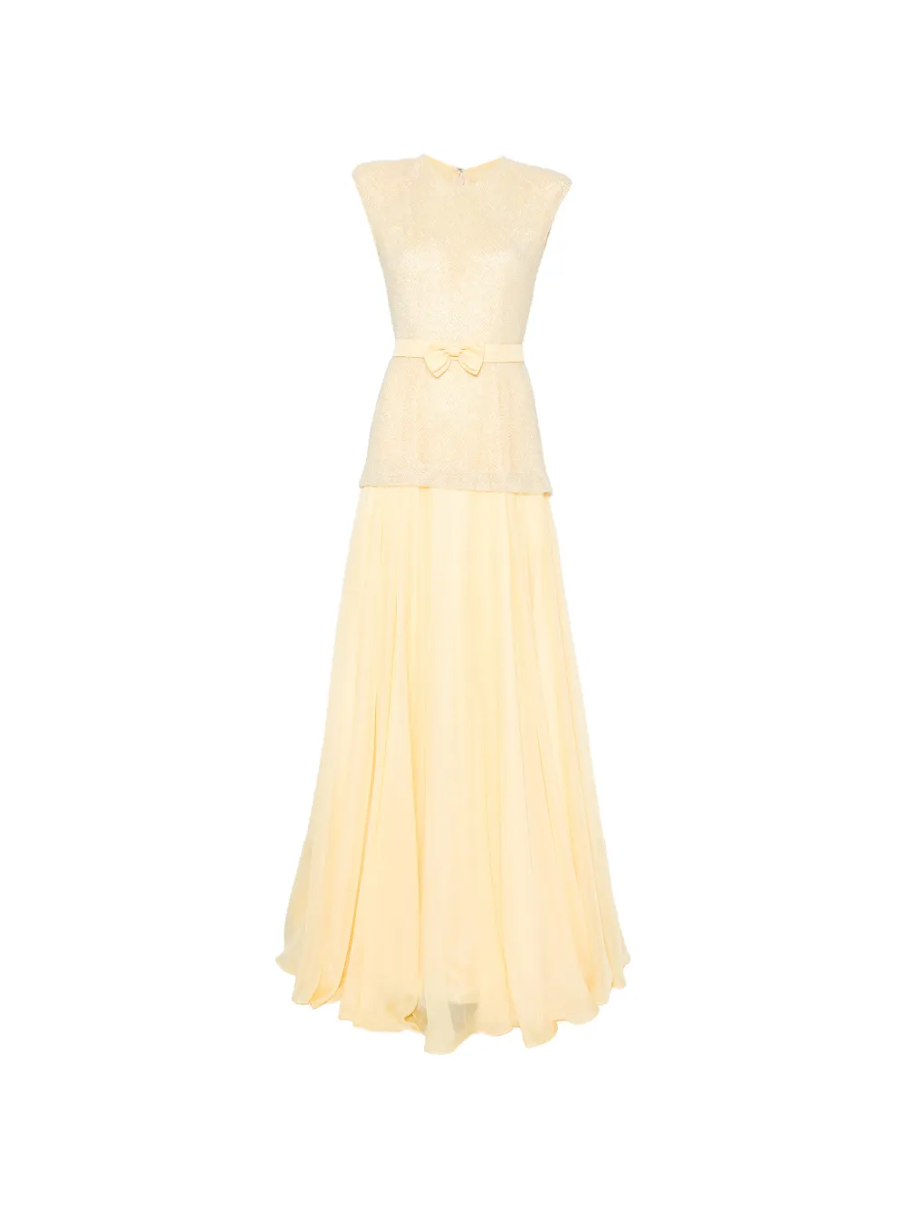SILK LOVE & LACE Mabel bow-detail maxi dress - Giallo