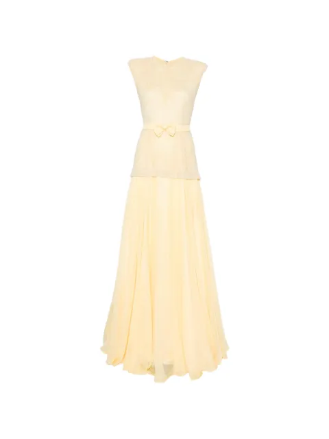 SILK LOVE & LACE Mabel bow-detail maxi dress