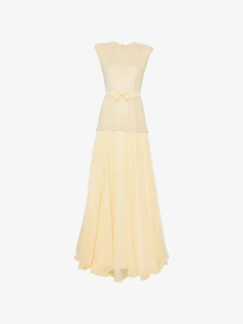 SILK LOVE & LACE Mabel bow-detail maxi dress