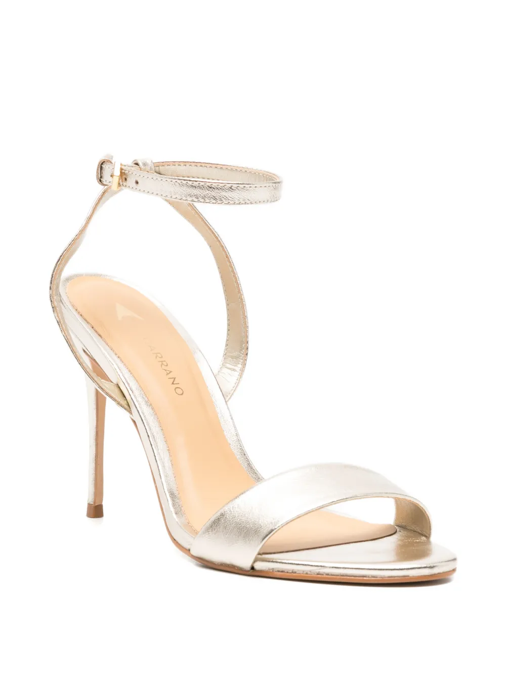 CARRANO 80 mm sandalen met enkelbandje en hak Goud