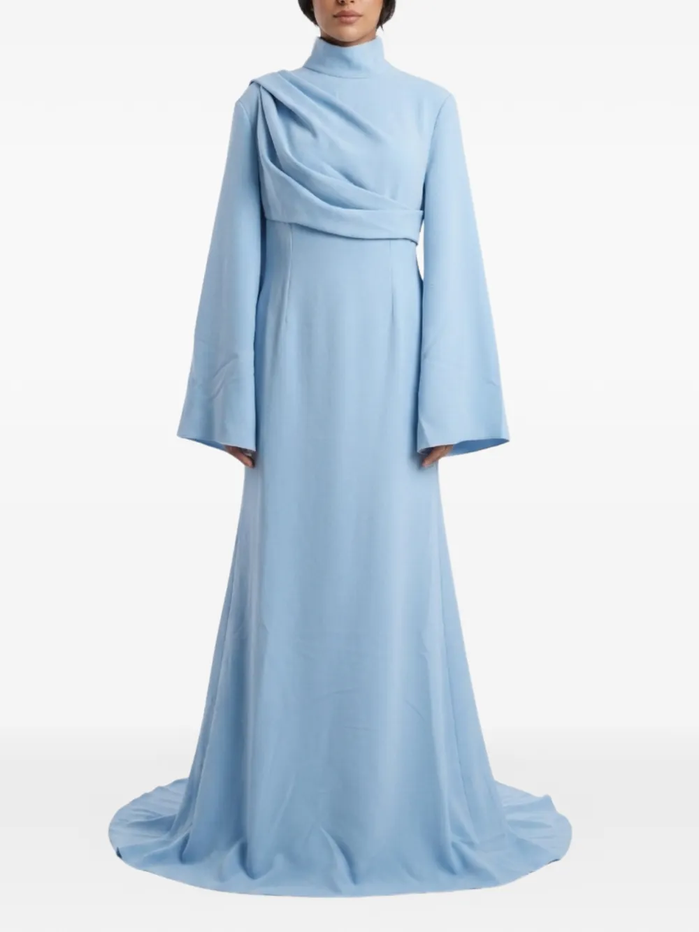 Solace London Jurk met gedrapeerde mouwen Blauw