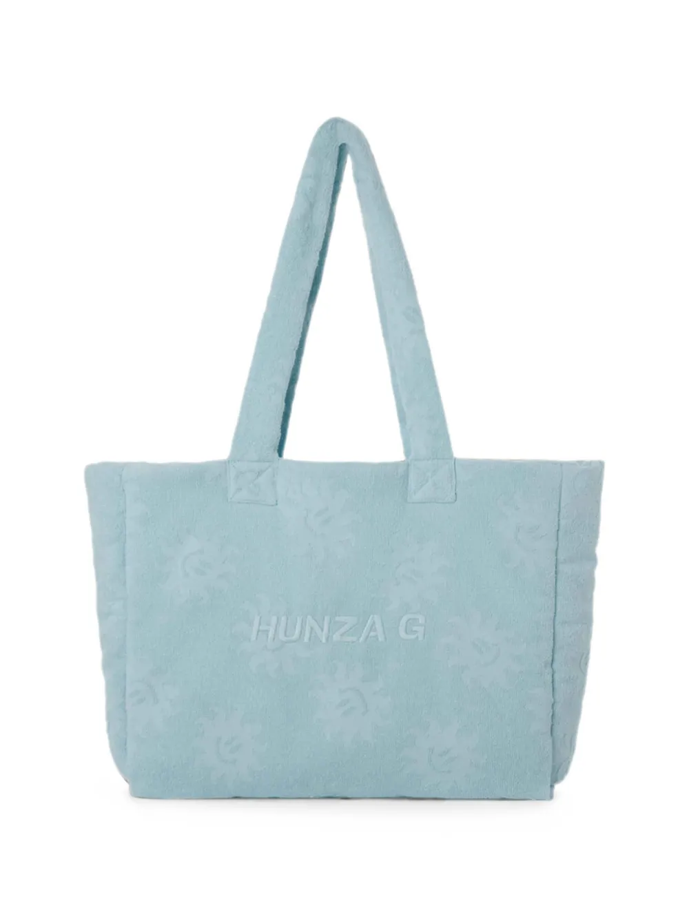 Hunza G Kids Sunny towelling-effect logo-embroidered beach bag - Blau