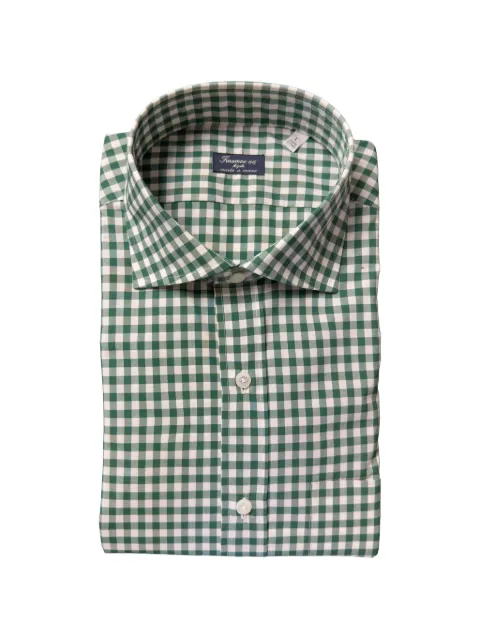 Finamore 1925 Napoli check spread-collar shirt