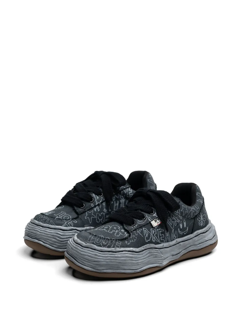 Maison MIHARA YASUHIRO Oliver OG graffiti-print chunky sneakers Zwart