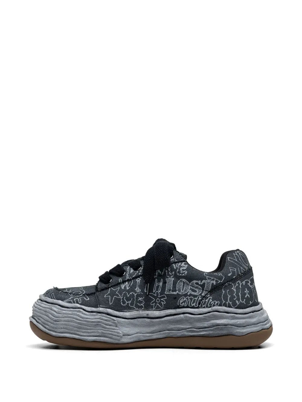 Maison MIHARA YASUHIRO Oliver OG graffiti-print chunky sneakers Zwart