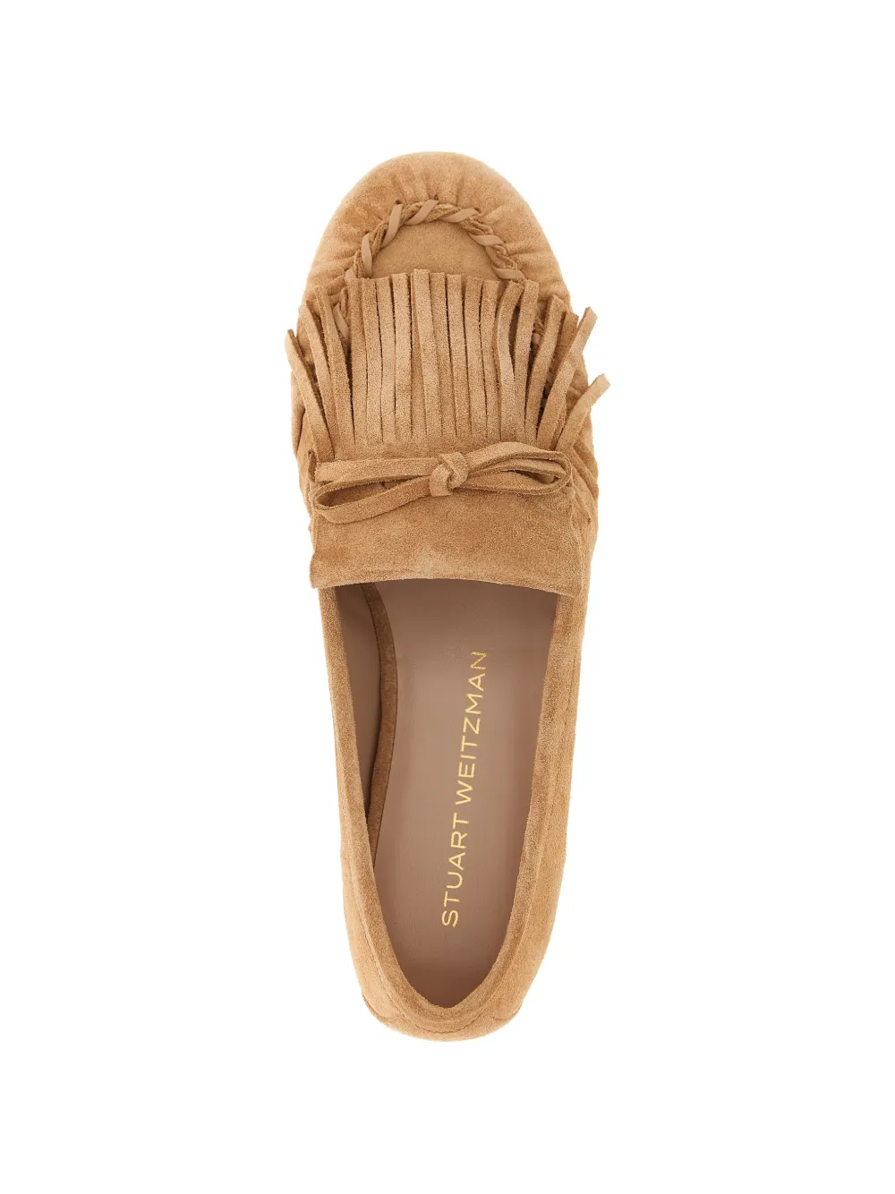 Stuart Weitzman Britt Fringe driver loafers Beige