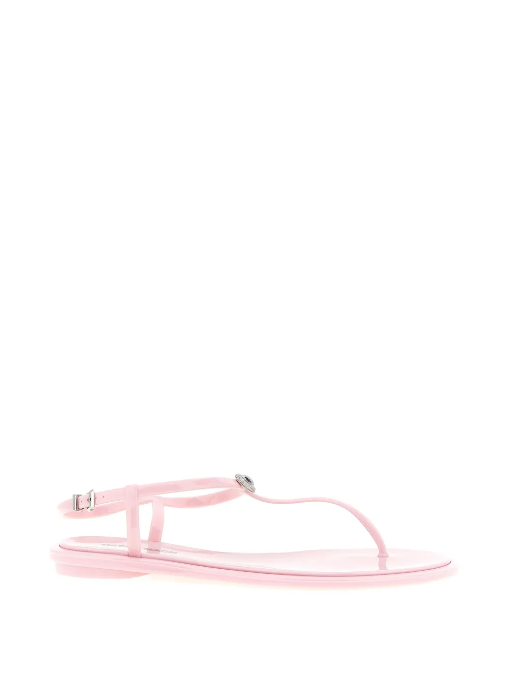 MACH & MACH Double Bow crystal-embellished flat sandals - Rosa