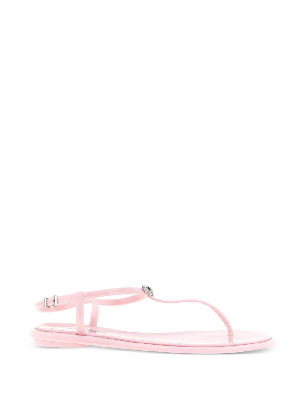 MACH & MACH Double Bow crystal-embellished flat sandals Roze