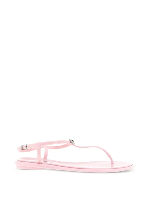 MACH & MACH Double Bow crystal-embellished flat sandals