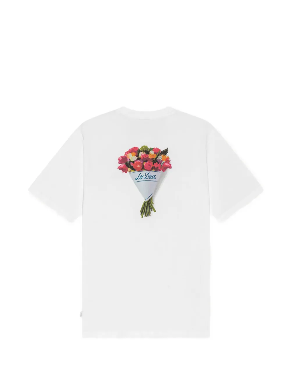 Les Deux T-shirt met print Wit