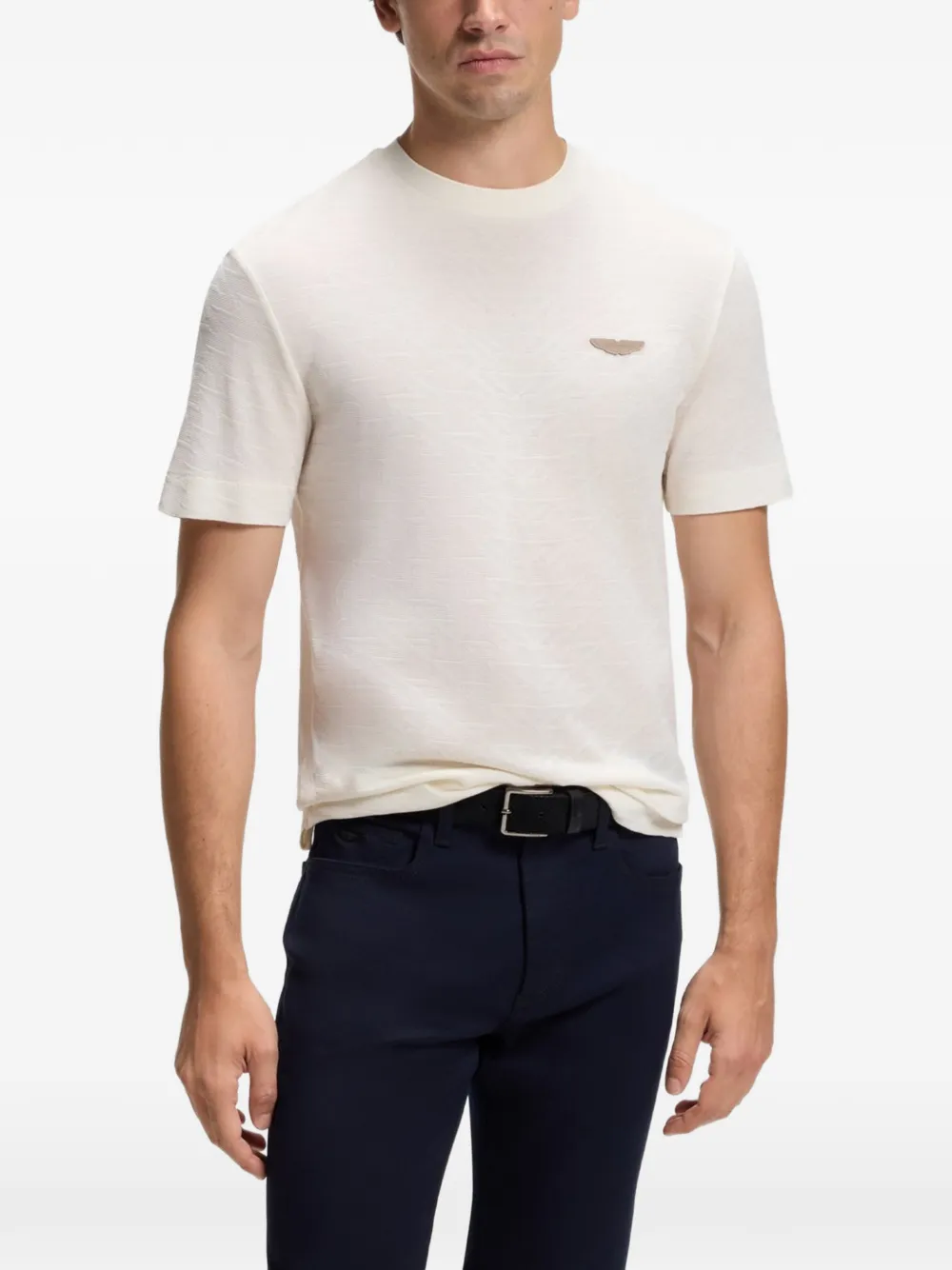 BOSS x Aston Martin T-hirt van gemerceriseerd katoenen jacquard Beige