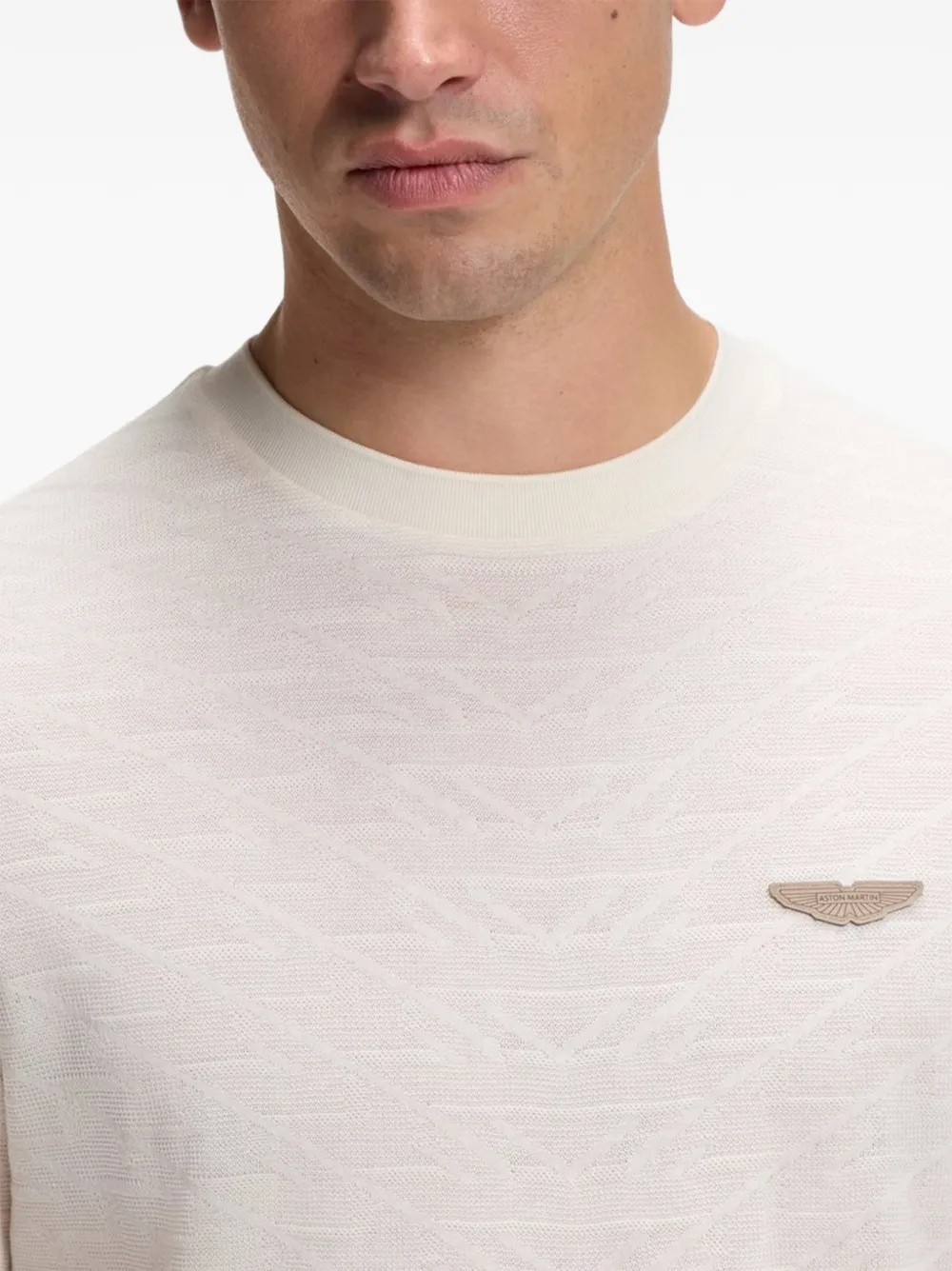 BOSS x Aston Martin T-hirt van gemerceriseerd katoenen jacquard Beige