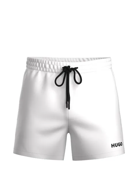 HUGO Bermuda de praia Haiti com cordão de ajuste e detalhe de logo