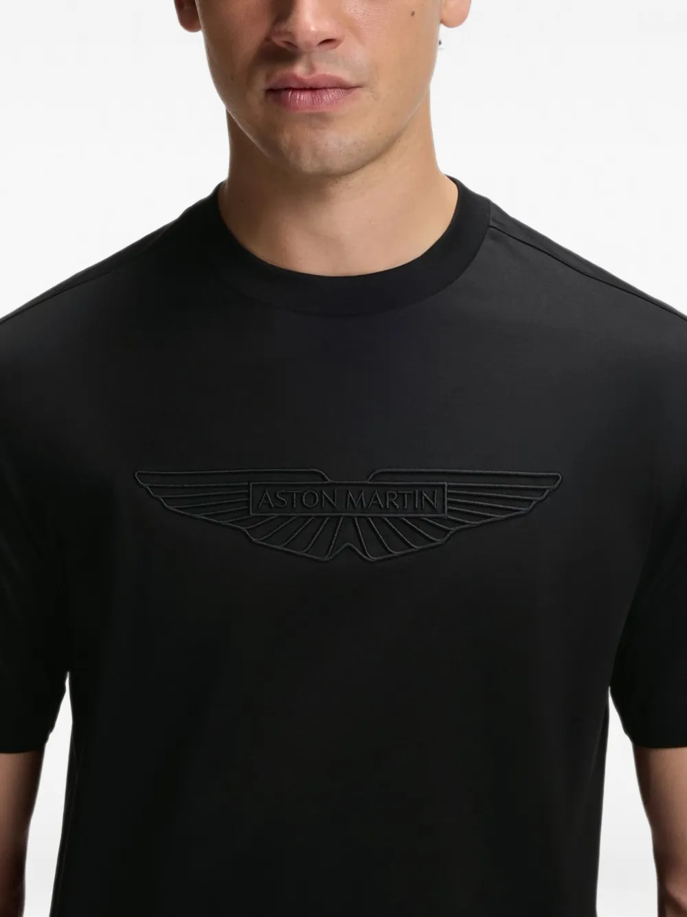 BOSS x Aston Martin T-shirt van gemerceriseerd katoen Zwart
