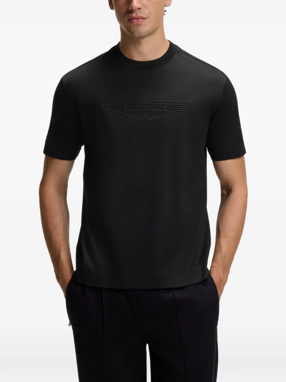 BOSS x Aston Martin T-shirt van gemerceriseerd katoen Zwart