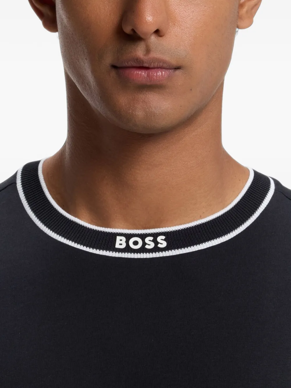 BOSS Katoenen T-shirt Zwart
