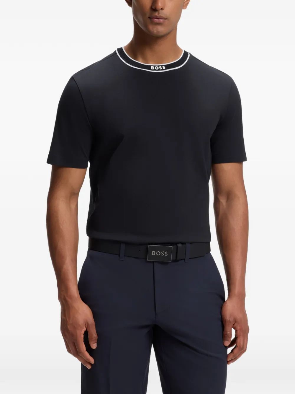 BOSS Katoenen T-shirt Zwart