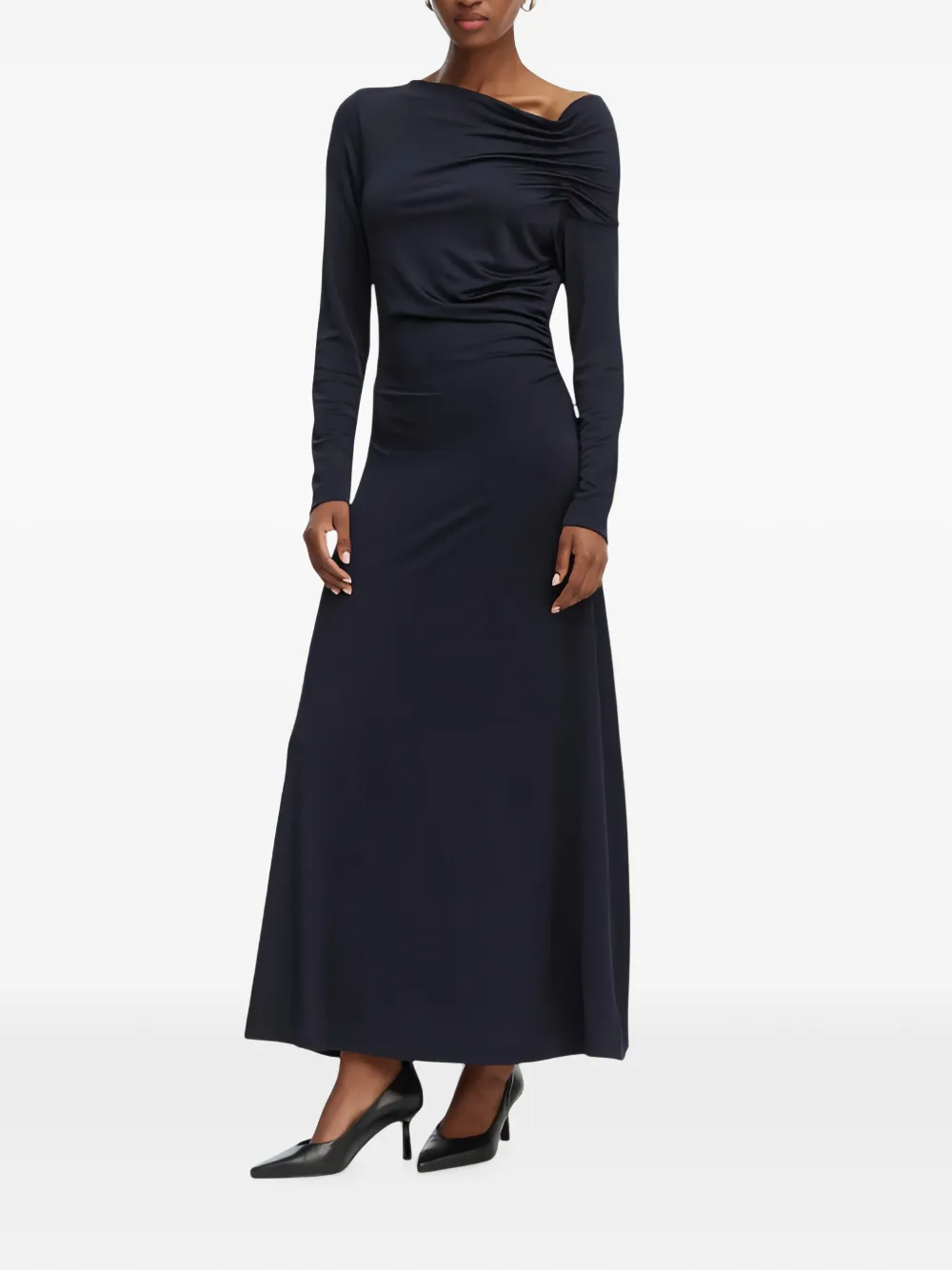 BOSS Abito midi con ruches - Blu
