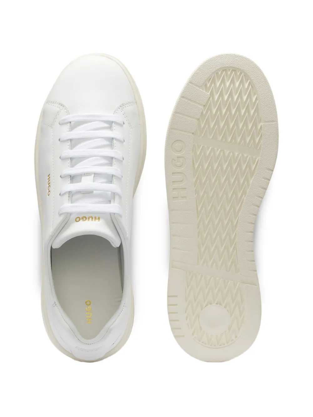 HUGO Nappa leather sneakers with gold-tone logo