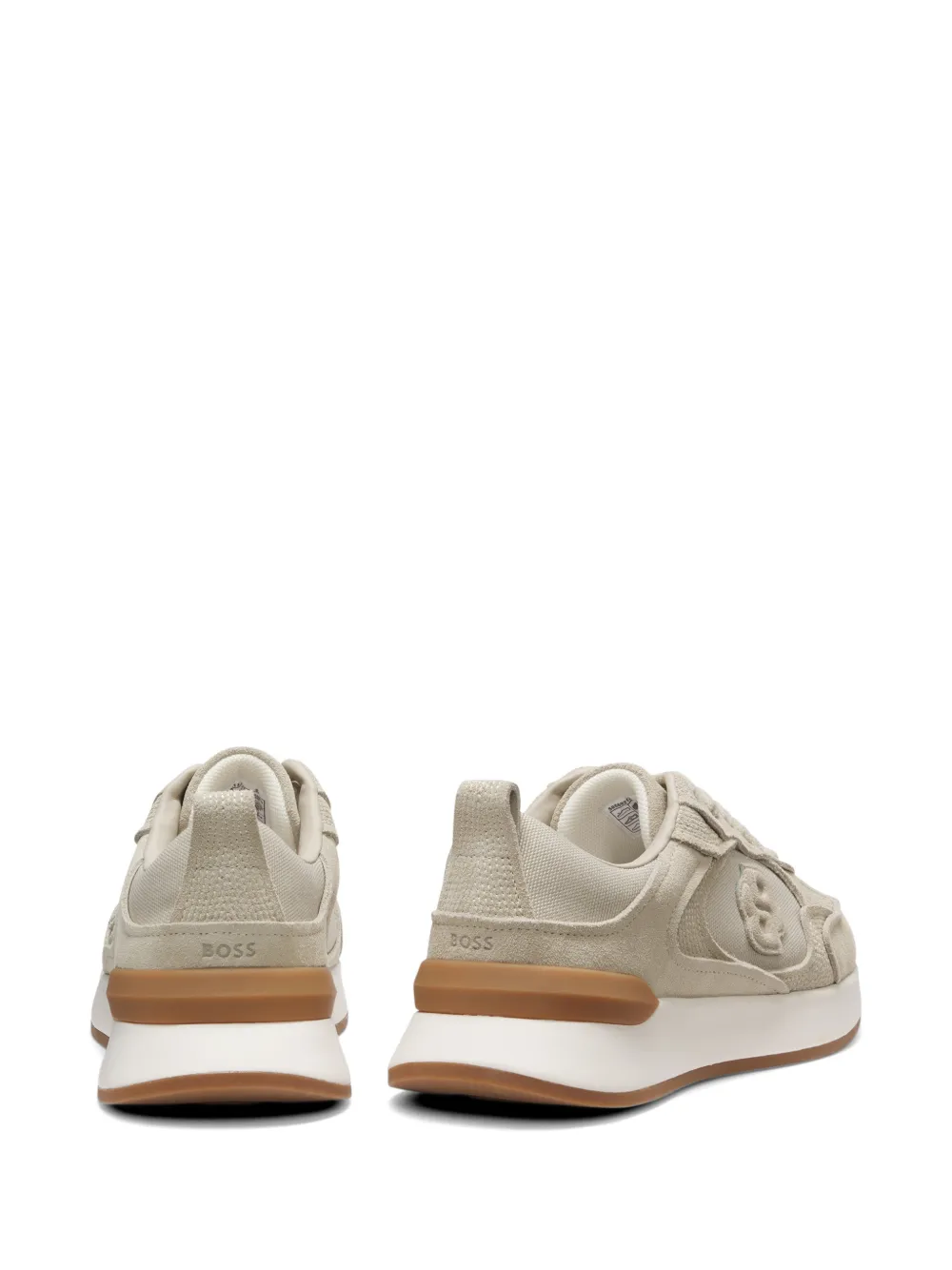 BOSS Double B sneakers met monogrampatch Beige