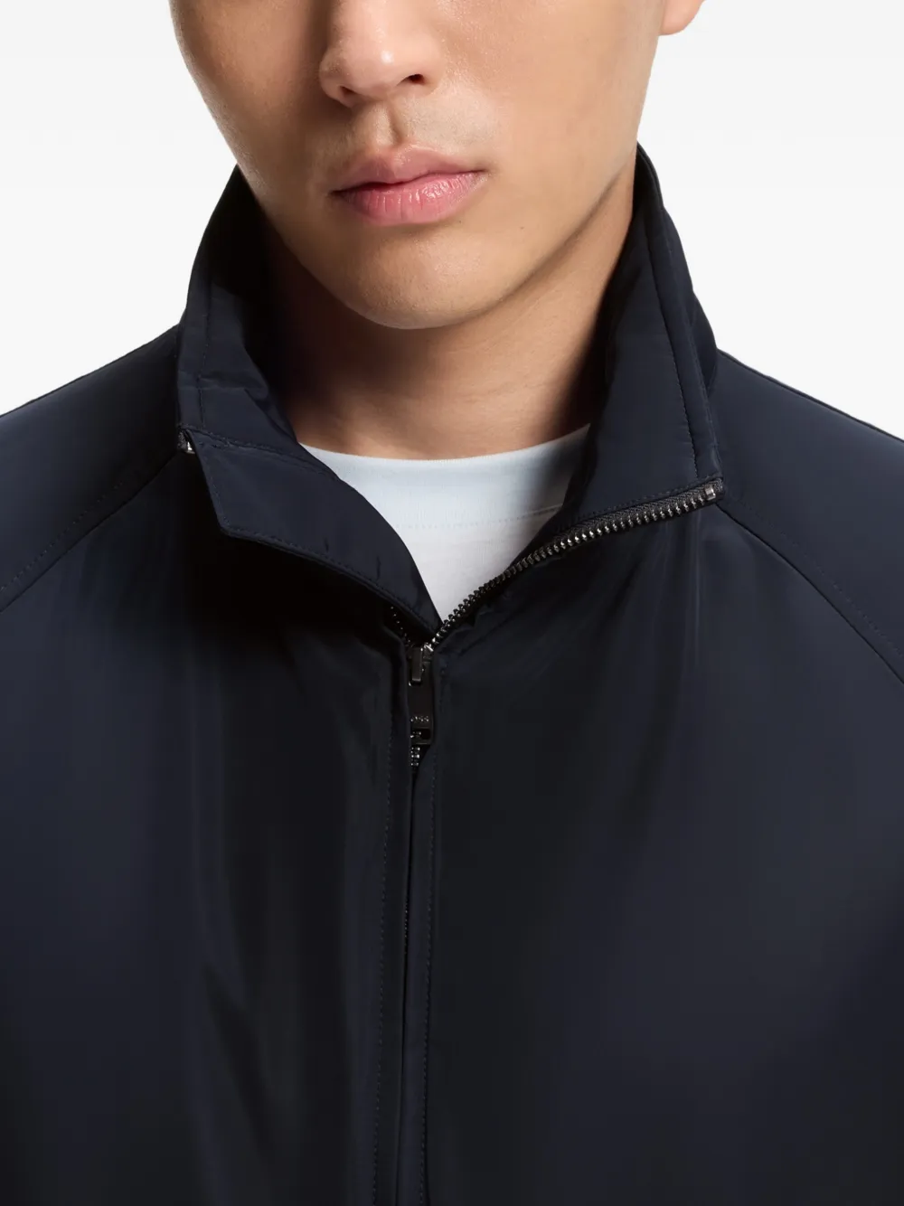 BOSS Waterafstotend jack met capuchon Blauw