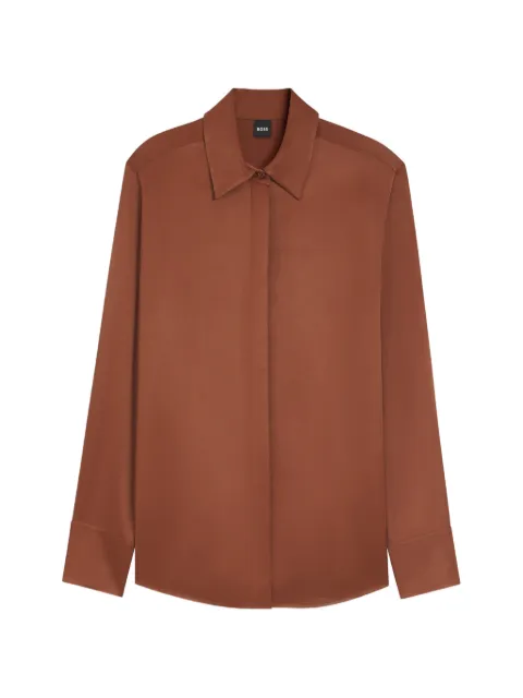 BOSS regular-fit satin-finish blouse
