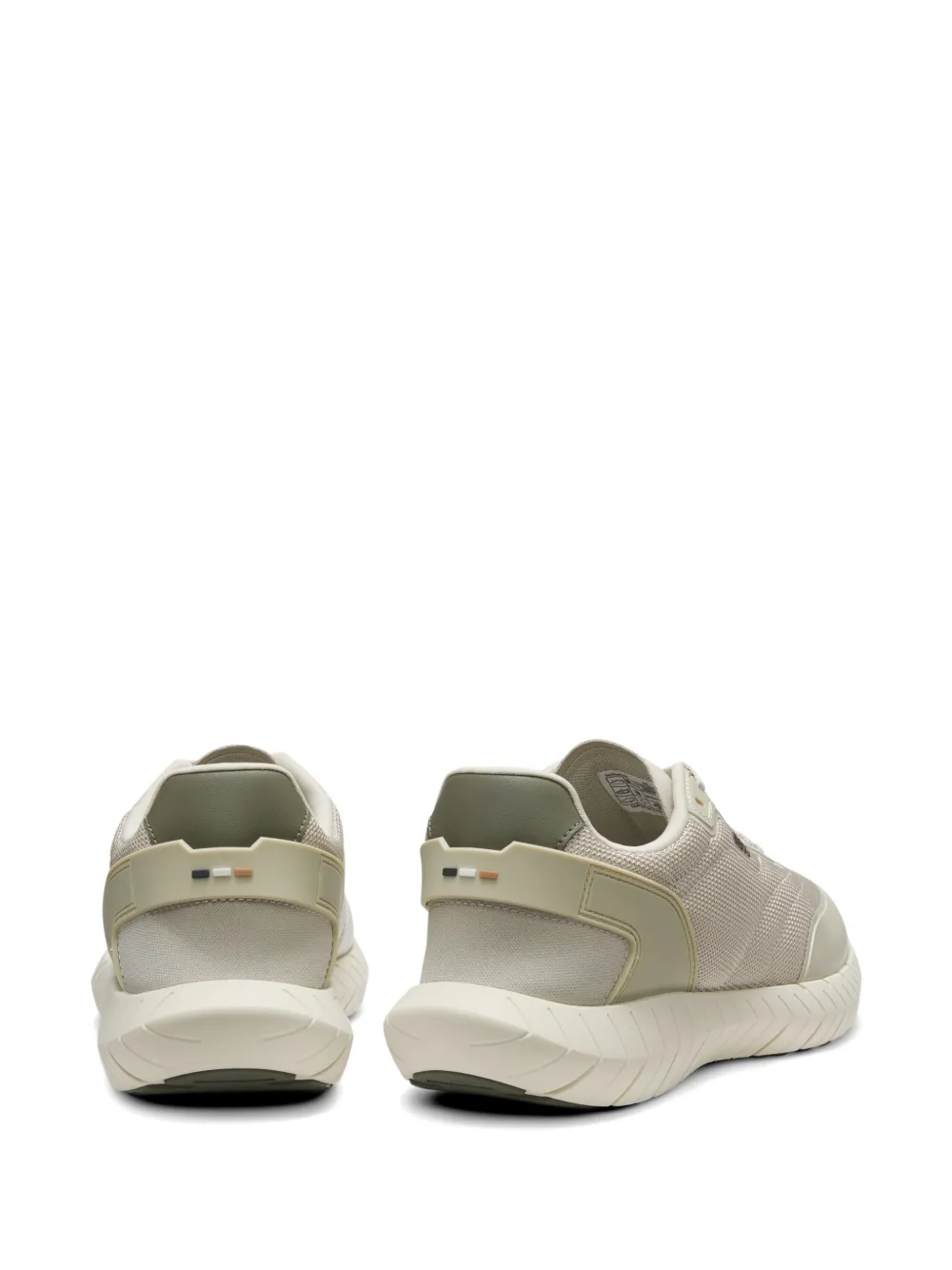 BOSS Sneakers met mesh vlakken en leren afwerking Beige