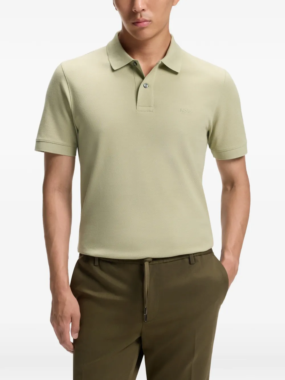 BOSS Pallas katoenen poloshirt Groen