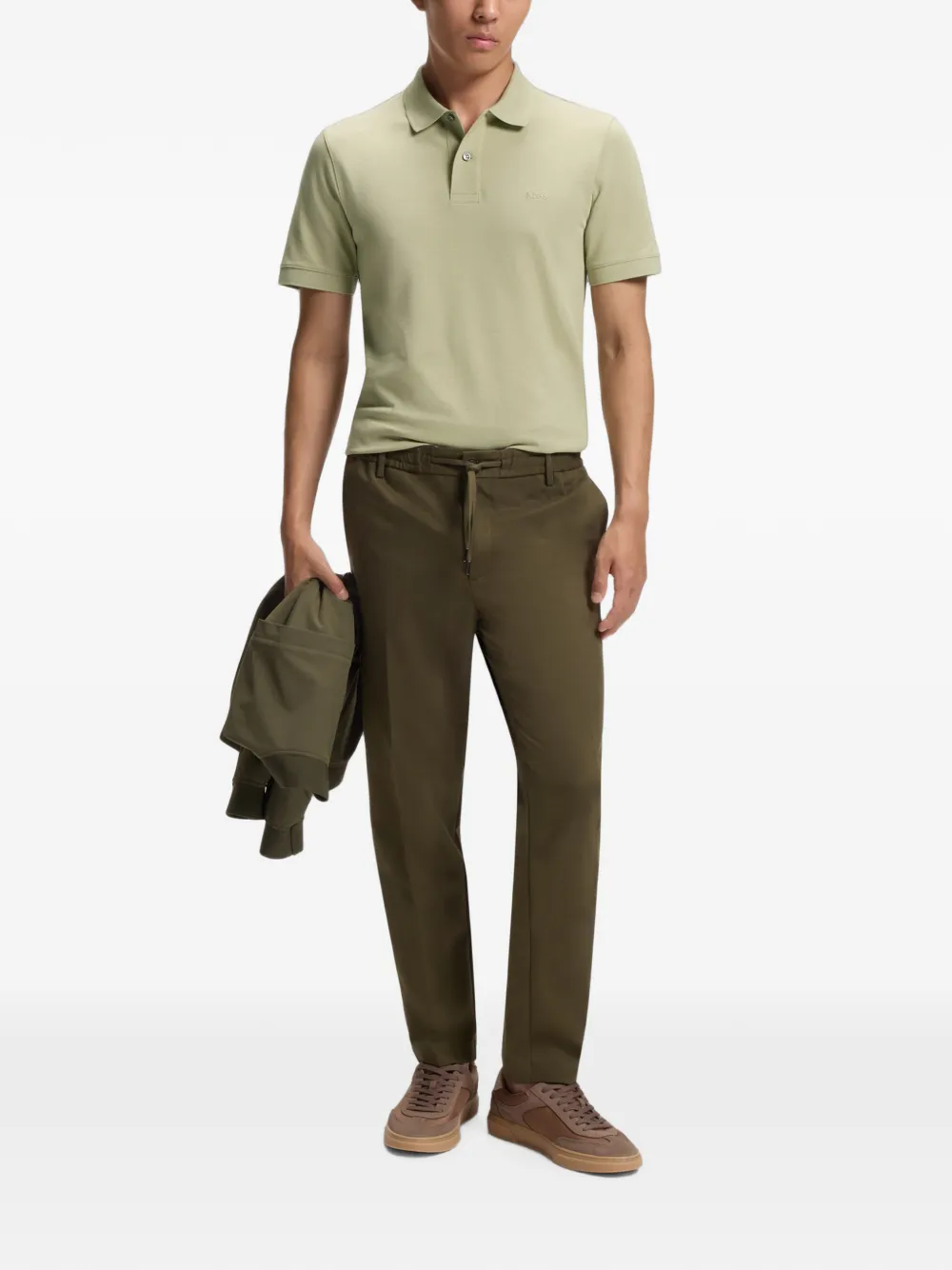 BOSS Pallas katoenen poloshirt Groen