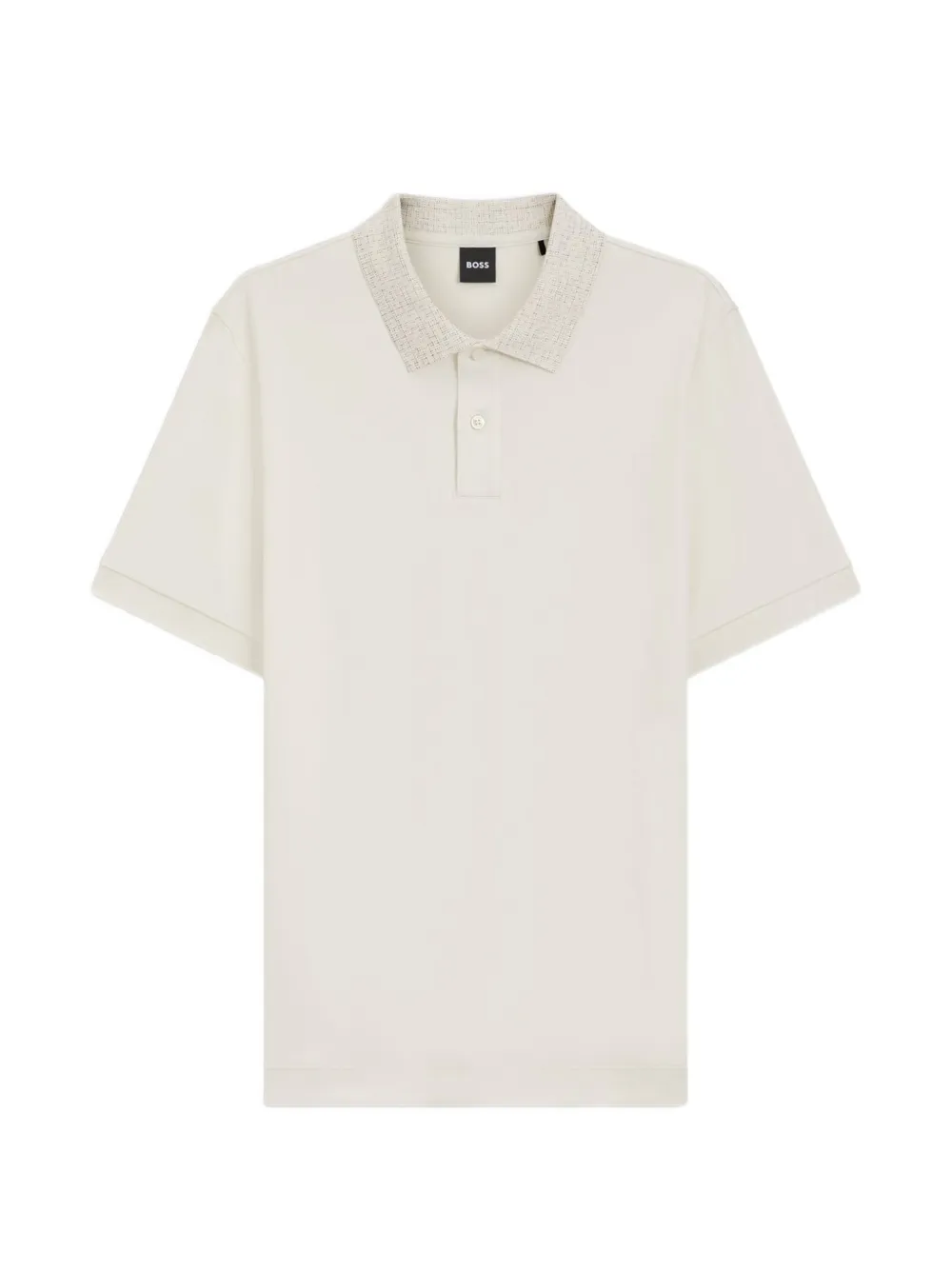 BOSS Polo in cotone con ricamo logo - Grigio