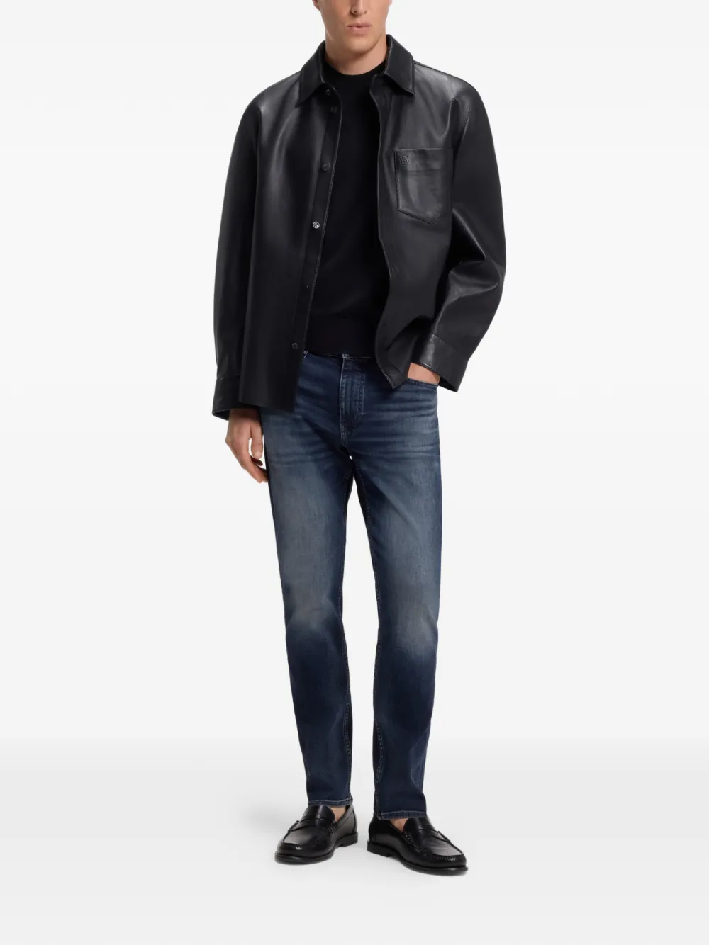 BOSS Slim-fit jeans Blauw