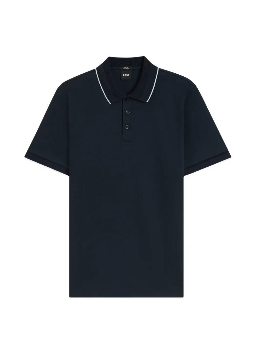 BOSS Schmales Poloshirt mit mercerisiertem Effekt - Blau