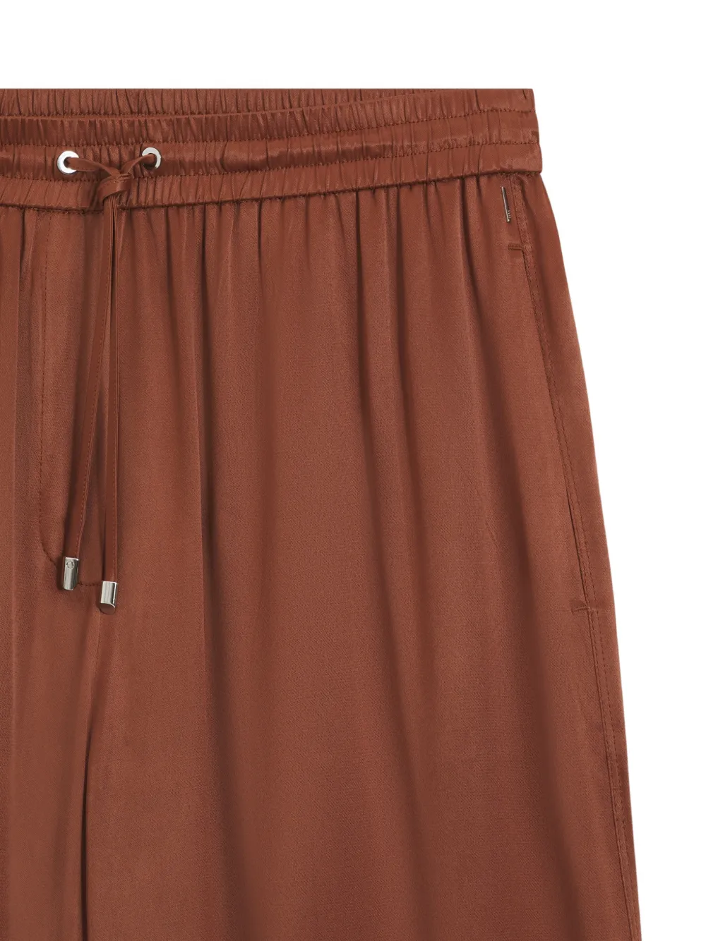 BOSS Broek met trekkoordtaille en satijnen afwerking Bruin