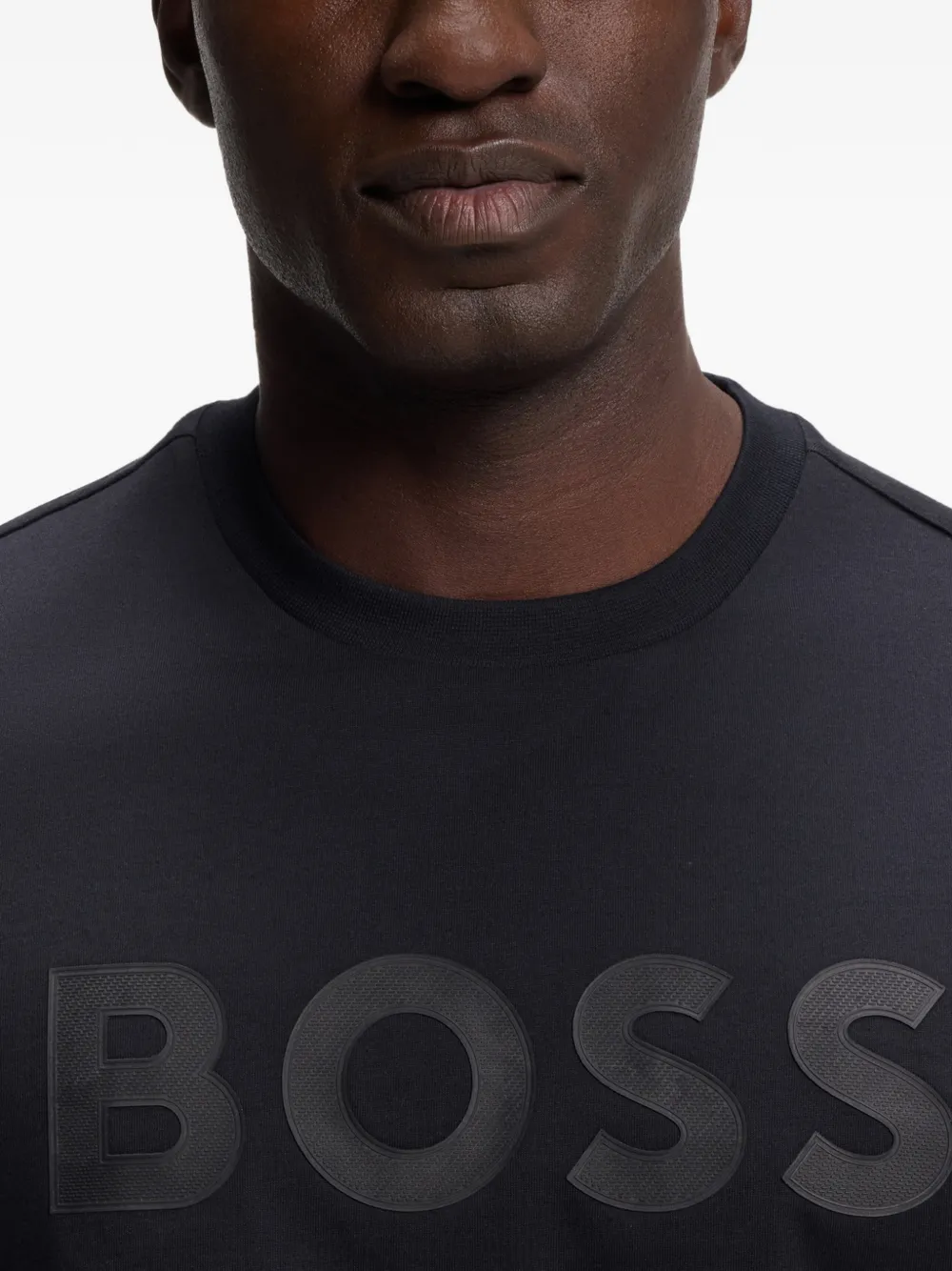 BOSS T-shirt met logoprint Blauw