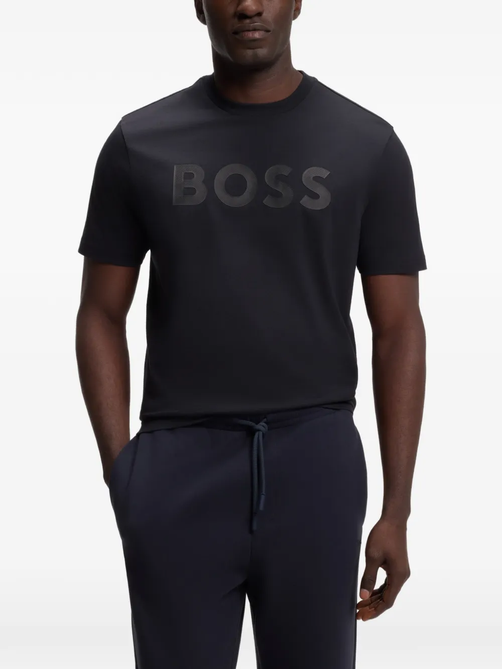 BOSS T-shirt met logoprint Blauw