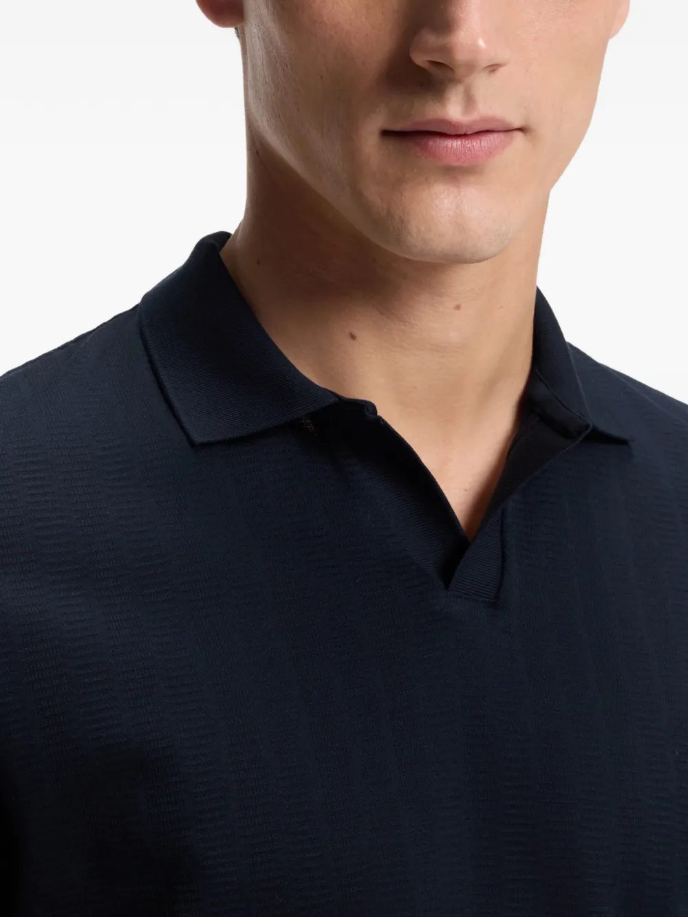 BOSS Poloshirt met jacquard Blauw