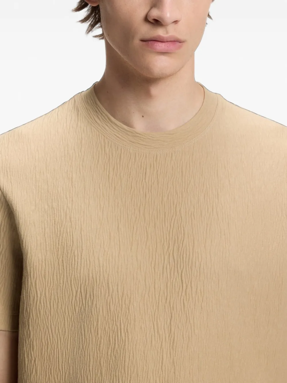 HUGO T-shirt met gekreukt effect Beige