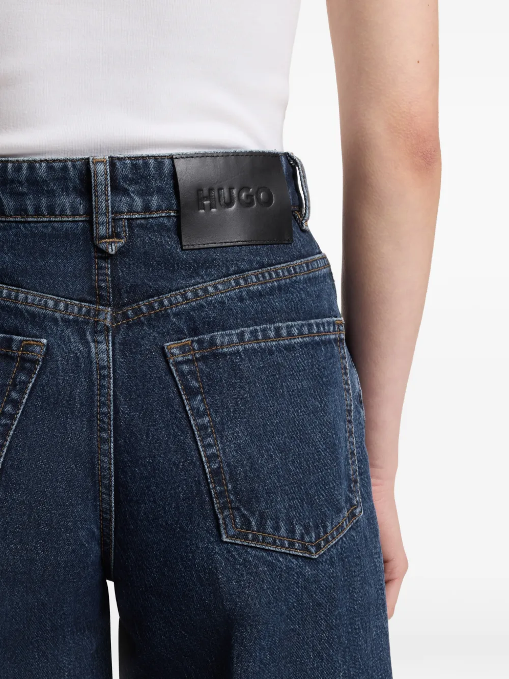 HUGO Jeans met wijde pijpen Blauw
