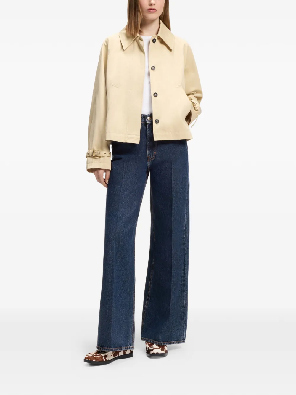 HUGO Jeans met wijde pijpen Blauw