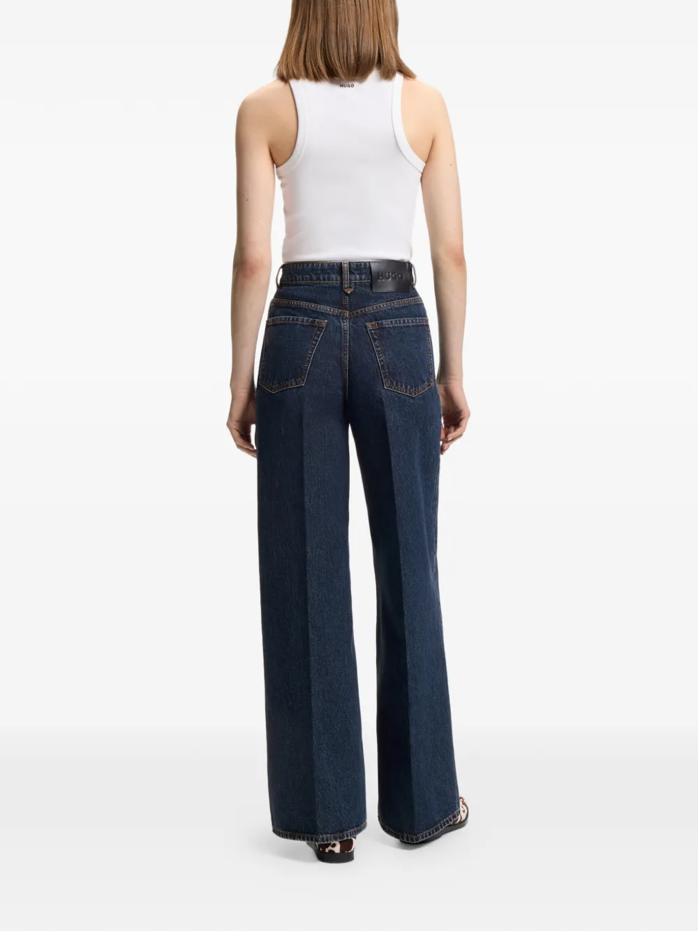 HUGO Jeans met wijde pijpen Blauw