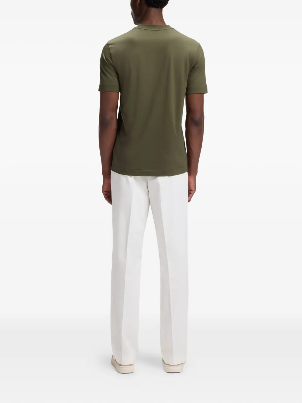 BOSS T-shirt met logodetail Groen