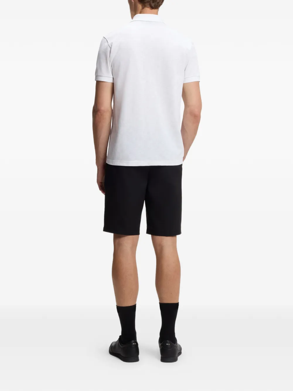 BOSS Poloshirt met logoprint Wit