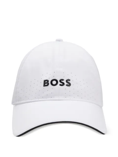 BOSS Boné com placa de logo e detalhe perfurado