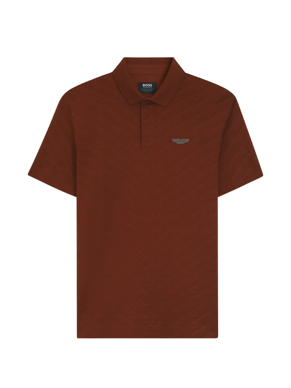 BOSS Polo con placca logo - Marrone
